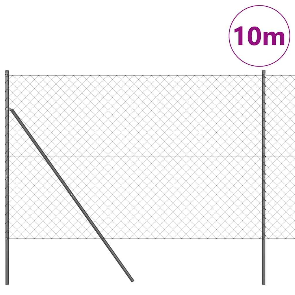 Stup za ogradu Siva 10 x 1,5 m (60 x 60 mm mreža) Čelik i PVC