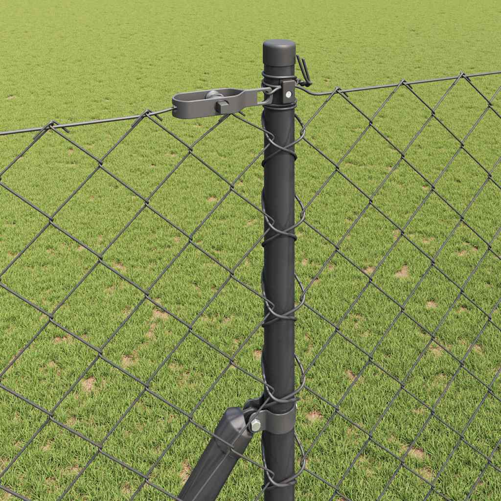 Stup za ogradu Siva 10 x 1,6 m (60 x 60 mm mreža) Čelik i PVC