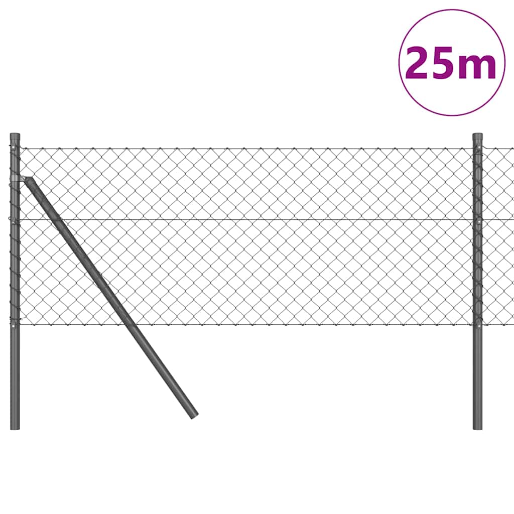 Stup za ogradu Siva 25 x 0,6 m (40 x 40 mm mreža) Čelik i PVC