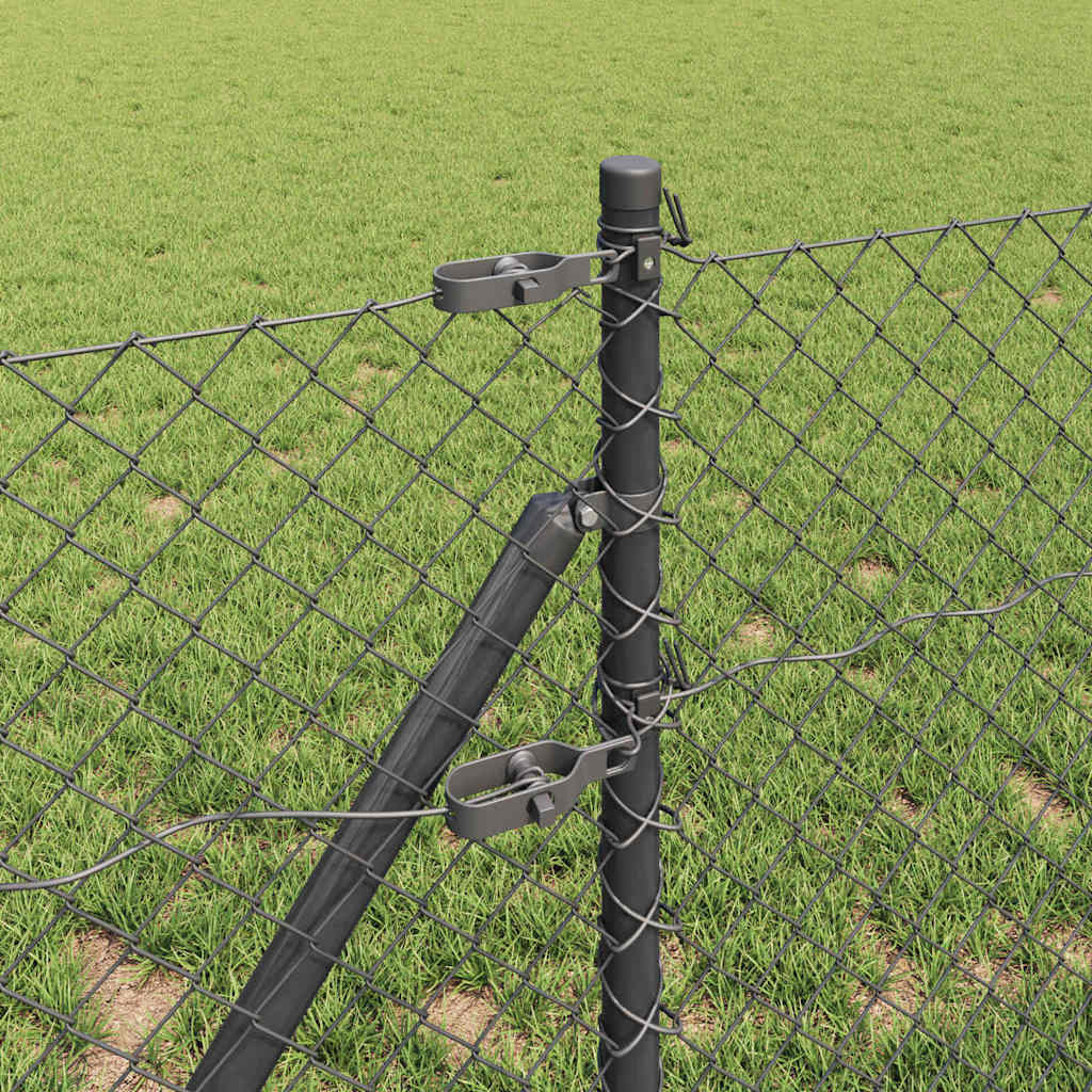 Stup za ogradu Siva 25 x 0,8 m (mreža 40 x 40 mm) Čelik i PVC
