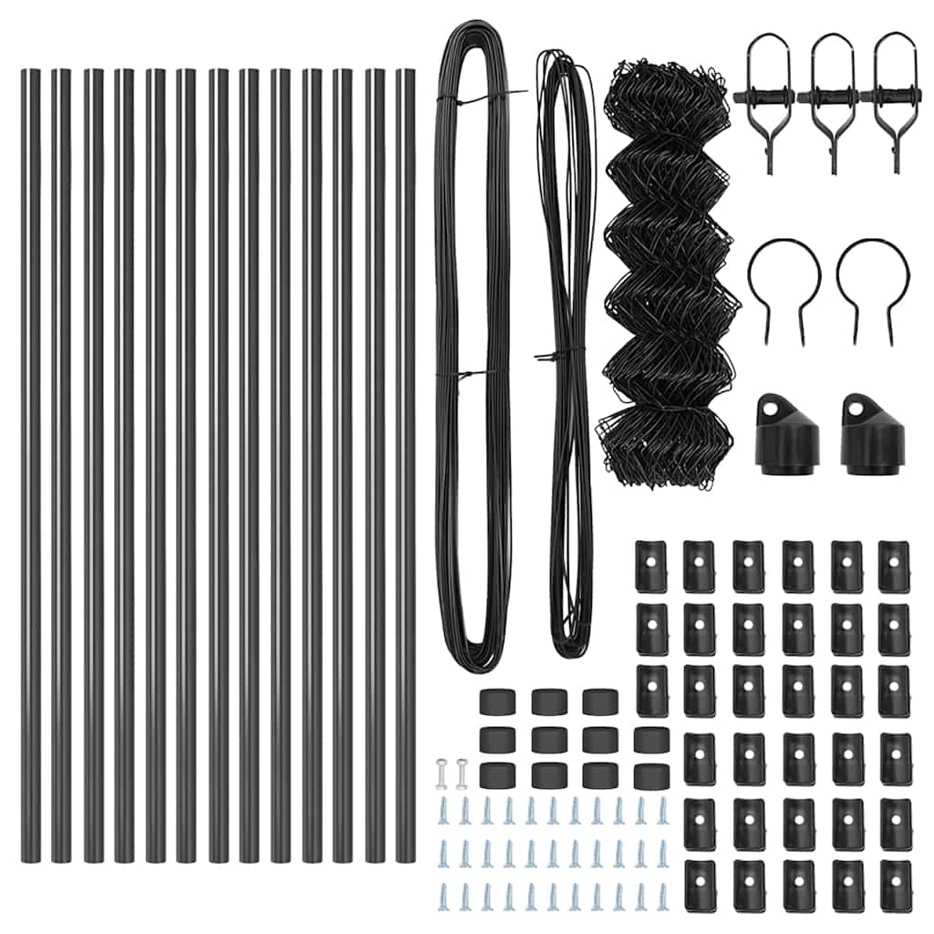 Stup za ogradu Siva 25 x 0,6 m (mreža 60 x 60 mm) Čelik i PVC