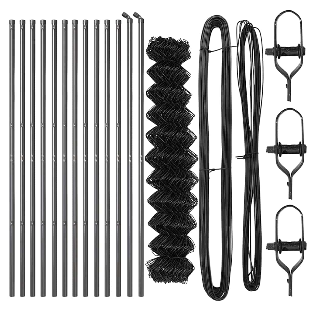 Stup za ogradu Siva 25 x 1,2 m (60 x 60 mm mreža) Čelik i PVC