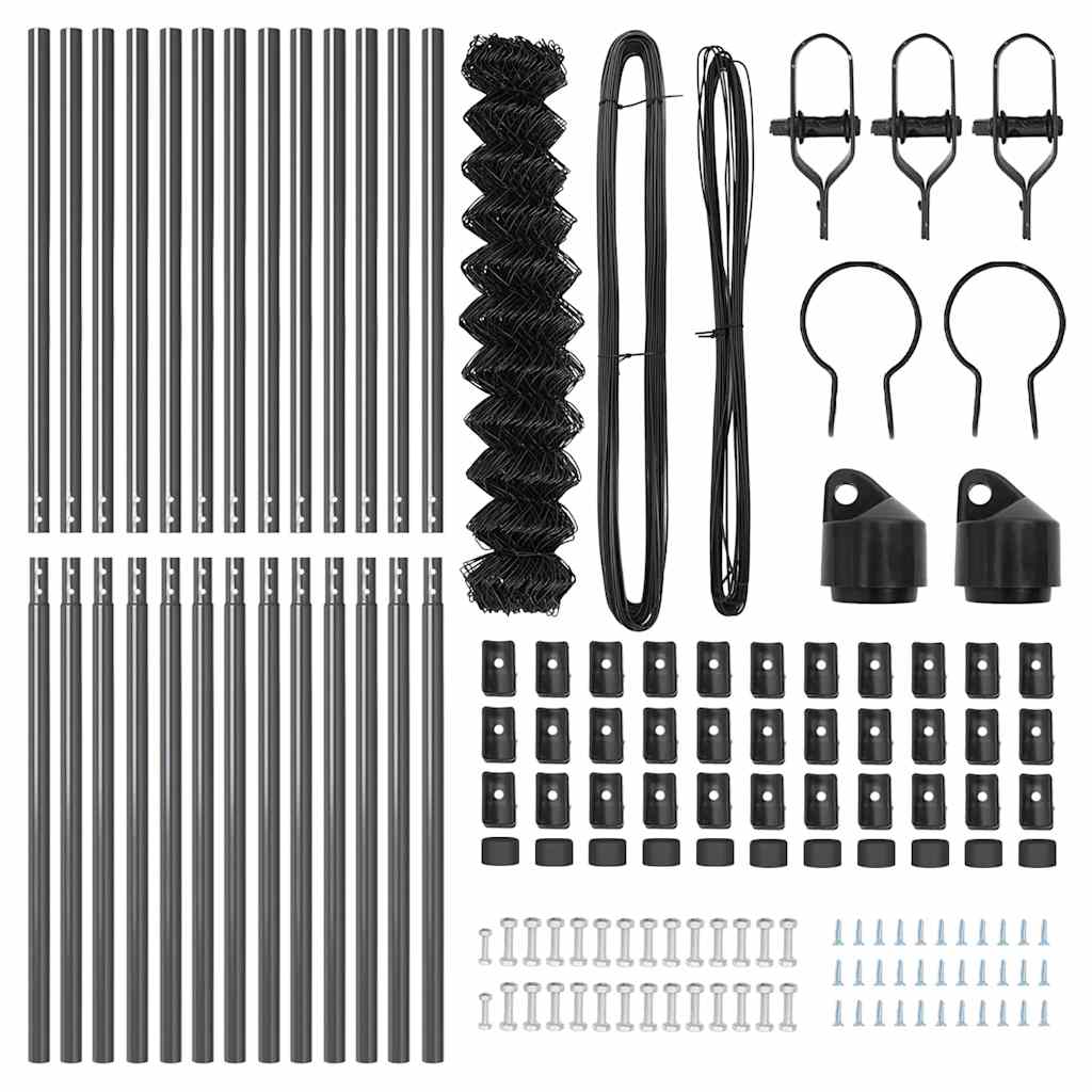 Stup za ogradu Siva 25 x 1,2 m (60 x 60 mm mreža) Čelik i PVC