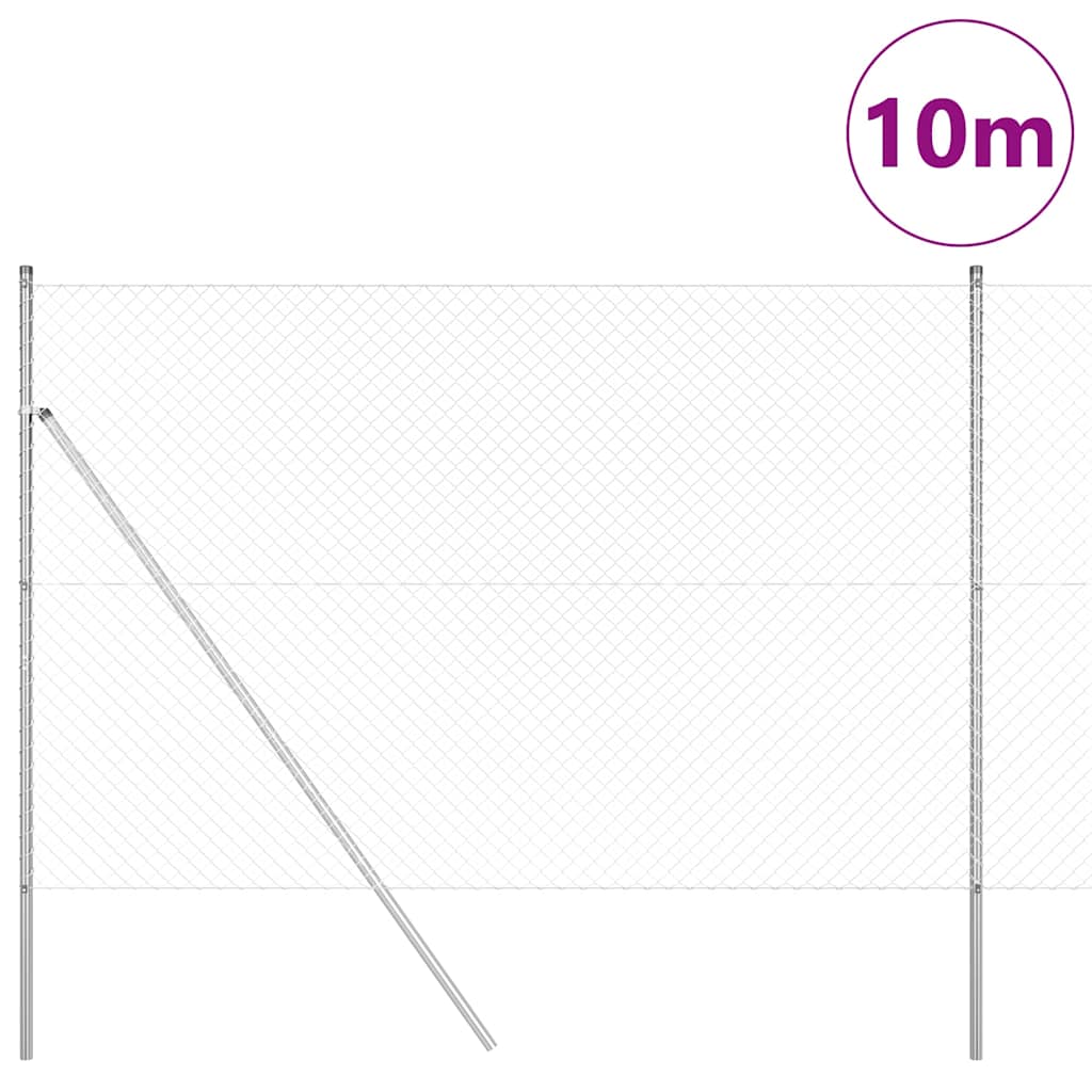 Stup za ogradu Srebrno 10 x 1,5 m (40 x 40 mm mreža) Čelik