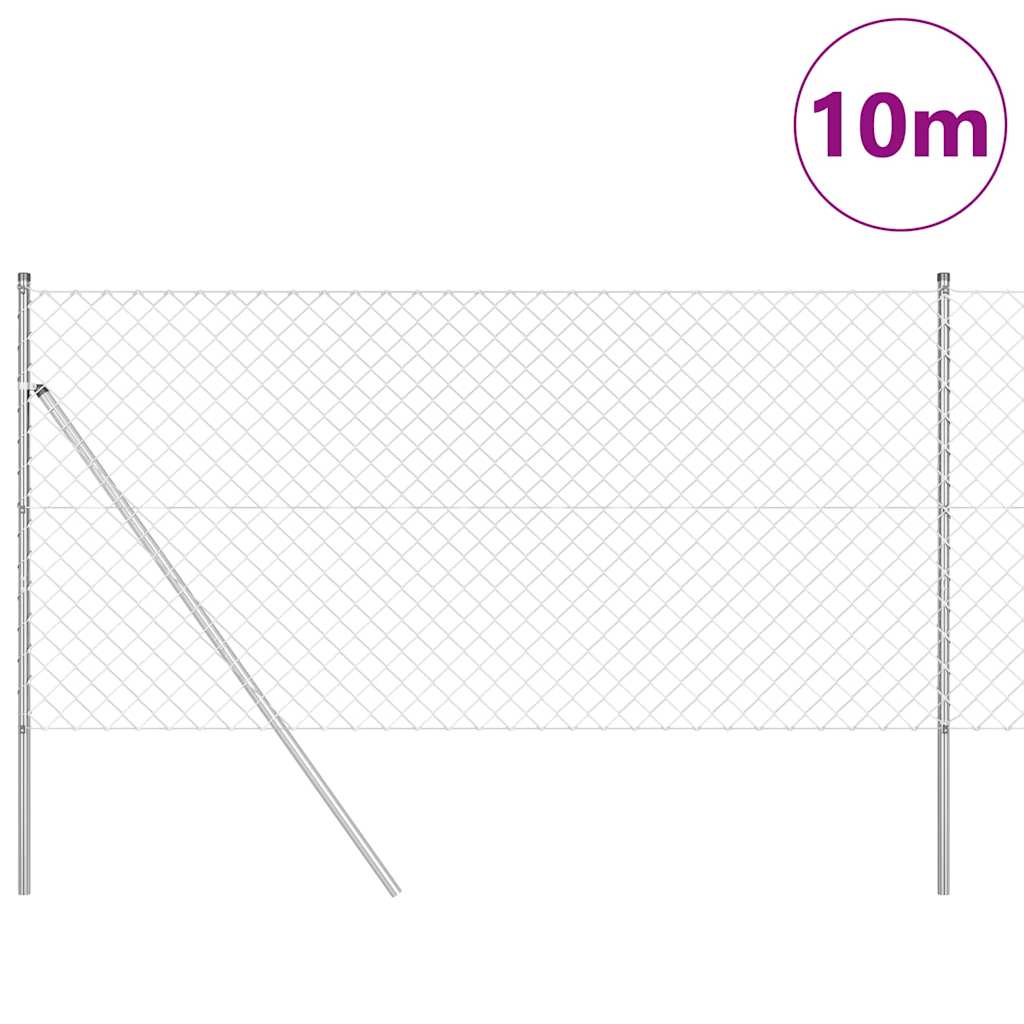 Stup za ogradu Srebrno 10 x 1,4 m (60 x 60 mm mreža) Čelik