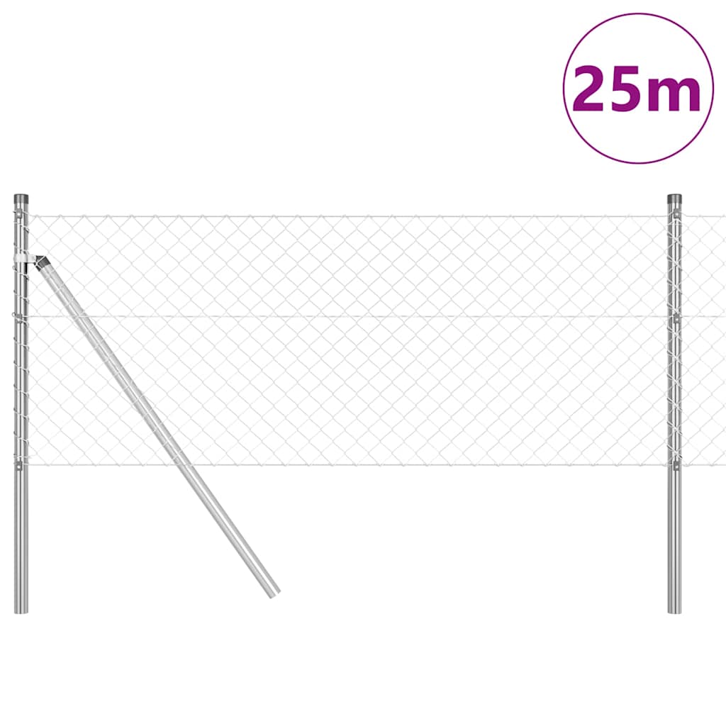 Stup za ogradu Srebrno 25 x 0,4 m (40 x 40 mm mreža) Čelik