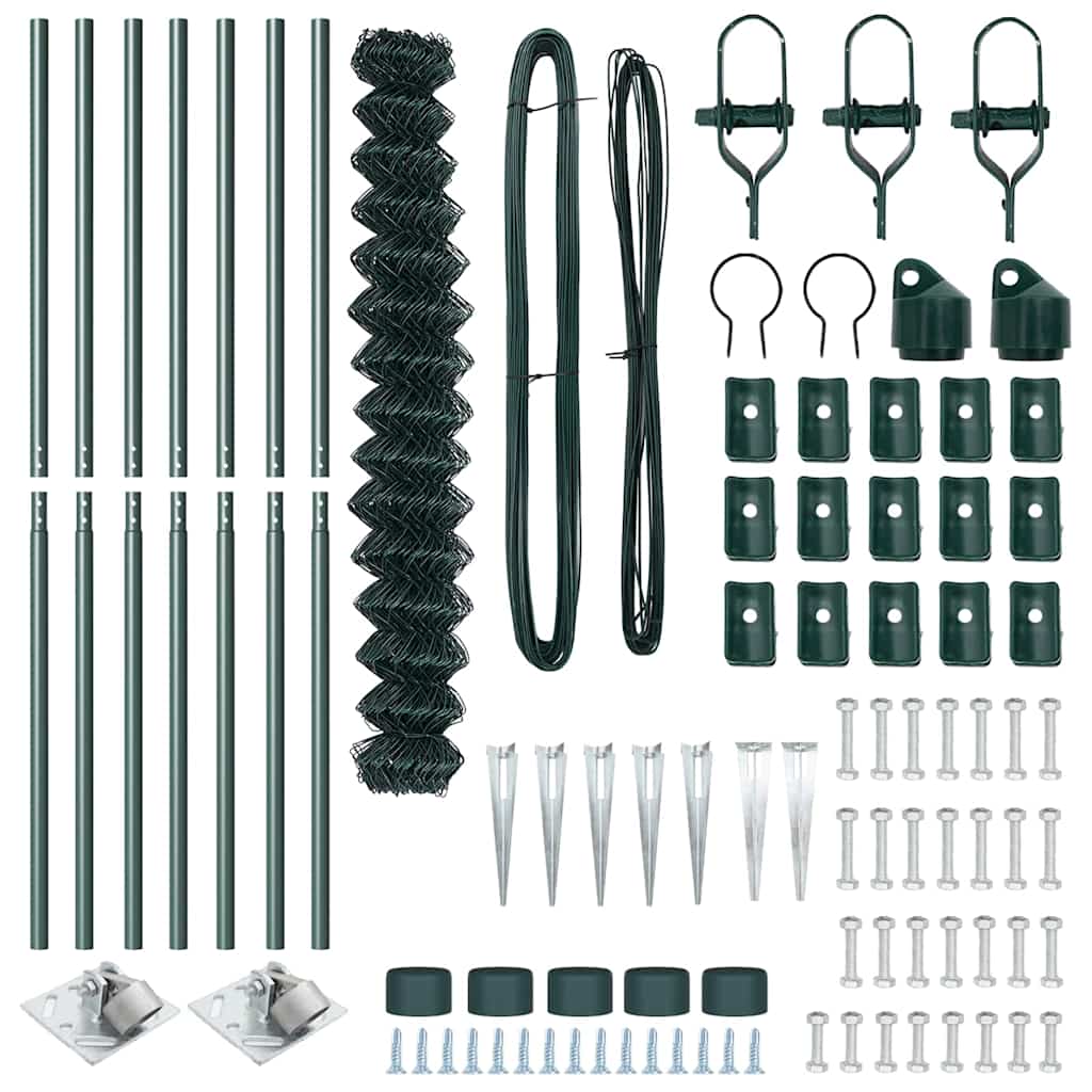 Stup za ogradu Zelena 10 x 1,6 m (40 x 40 mm mreža) Čelik i PVC