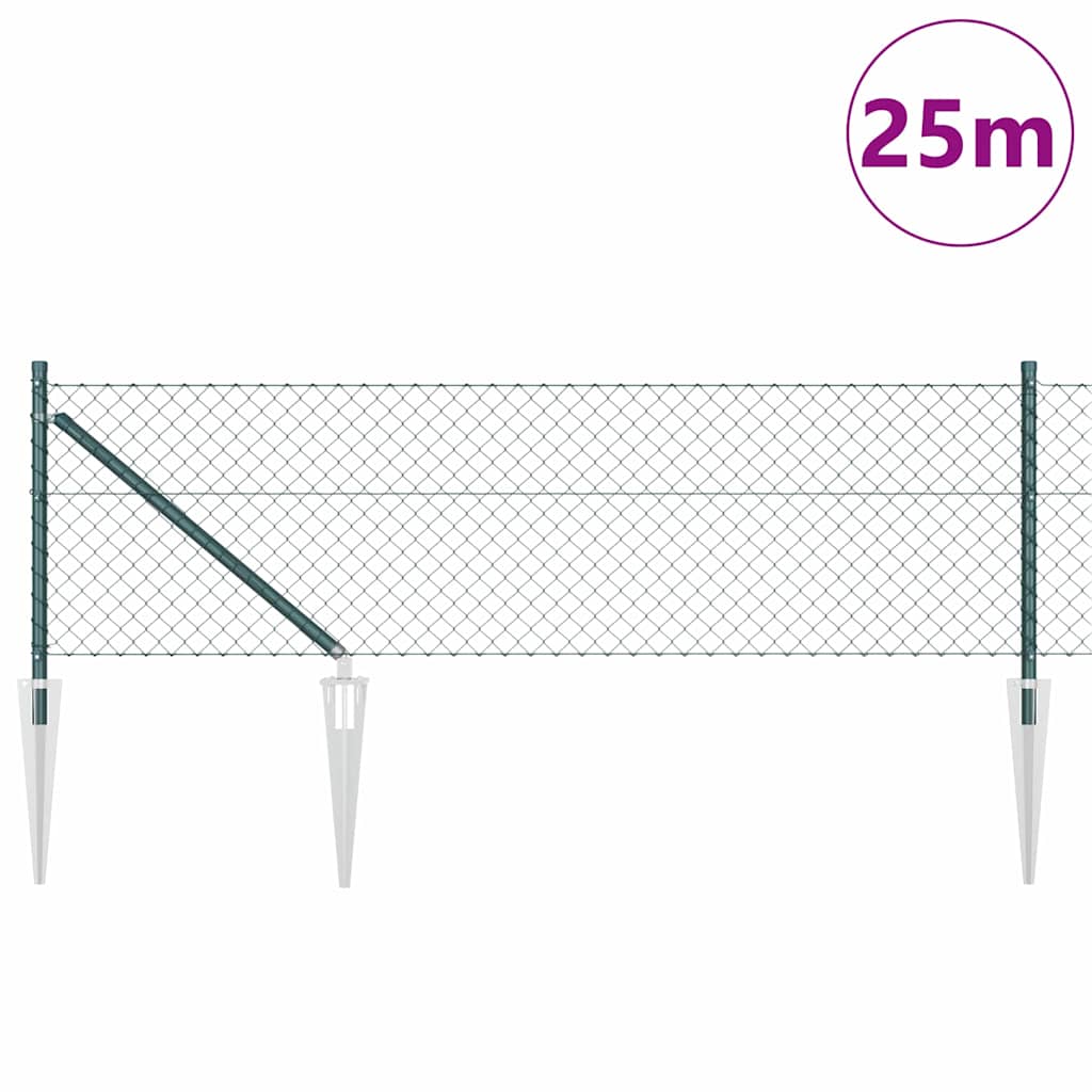 Stup za ogradu Zelena 25 x 0,4 m (40 x 40 mm mreža) Čelik i PVC