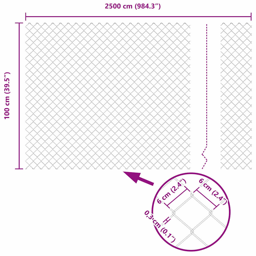 Stup za ogradu Zelena 1 x 25 m (60 x 60 mm mreža) Čelik