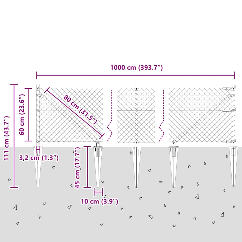 Zavareno žičano ograđivanje s bodljama 10 x 0,6 m Siva Mreža
