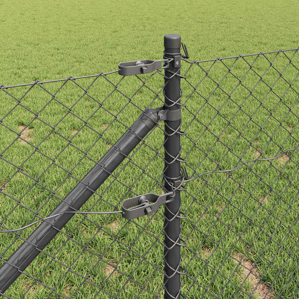 Stup za ogradu Siva 10 x 0,8 m (mreža 40 x 40 mm) Čelik i PVC