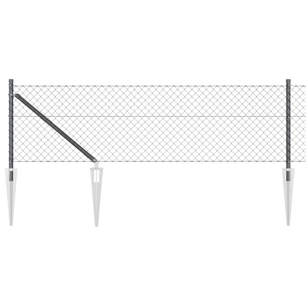 Stup za ogradu Siva 10 x 0,8 m (mreža 40 x 40 mm) Čelik i PVC