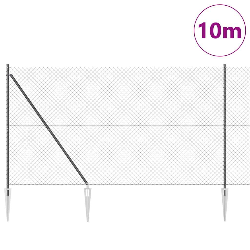 Stup za ogradu Siva 10 x 1,5 m (40 x 40 mm mreža) Čelik i PVC