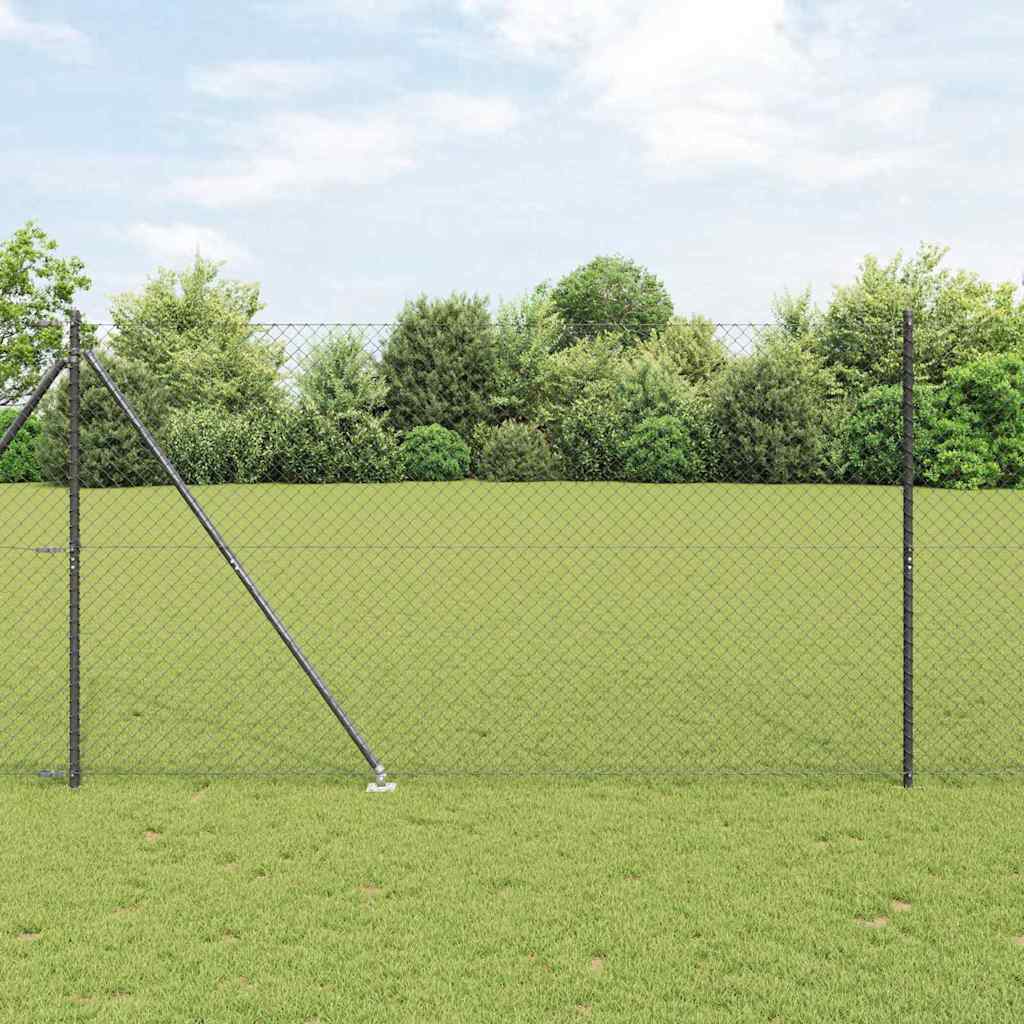 Stup za ogradu Siva 10 x 1,6 m (40 x 40 mm mreža) Čelik i PVC