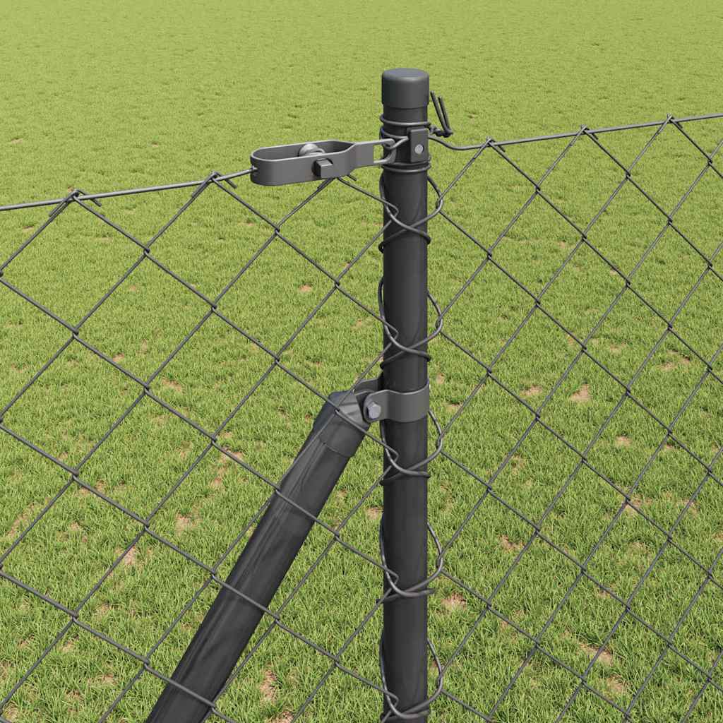 Stup za ogradu Siva 10 x 1,6 m (60 x 60 mm mreža) Čelik i PVC