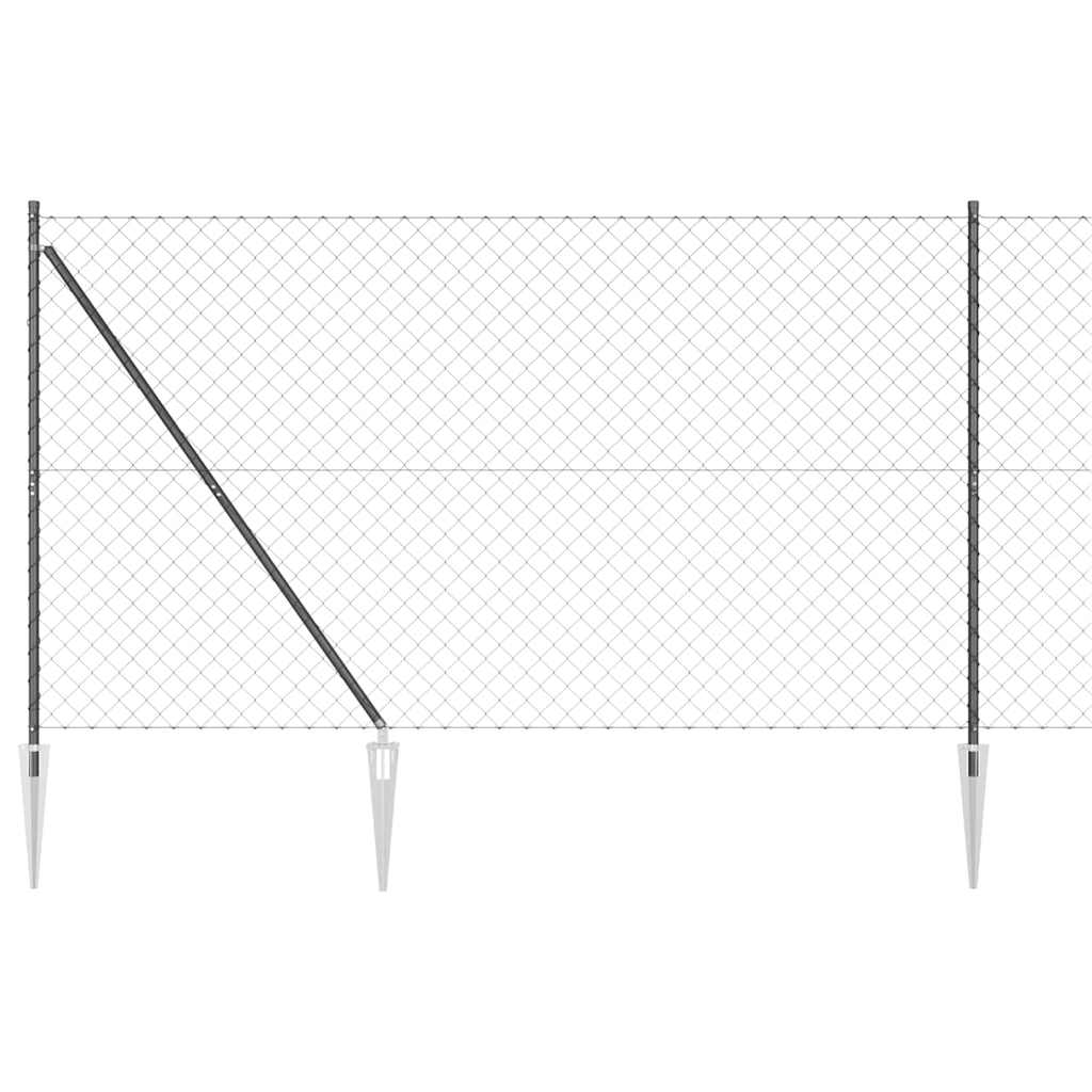 Stup za ogradu Siva 10 x 1,6 m (60 x 60 mm mreža) Čelik i PVC