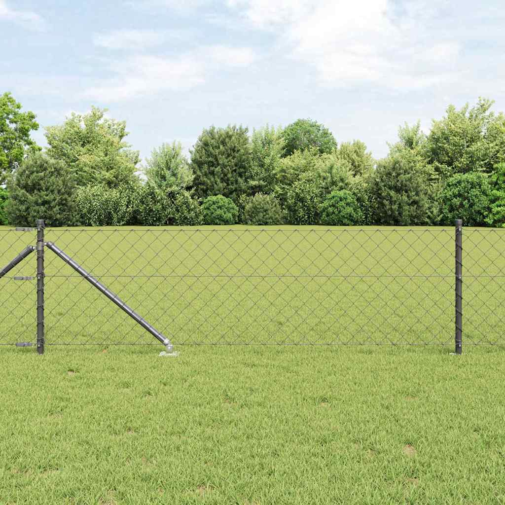 Stup za ogradu Siva 25 x 0,6 m (mreža 60 x 60 mm) Čelik i PVC
