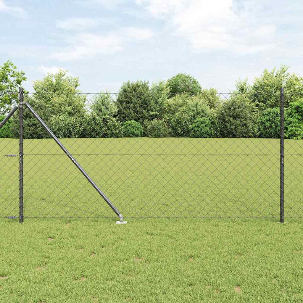 Stup za ogradu Siva 25 x 1,2 m (60 x 60 mm mreža) Čelik i PVC