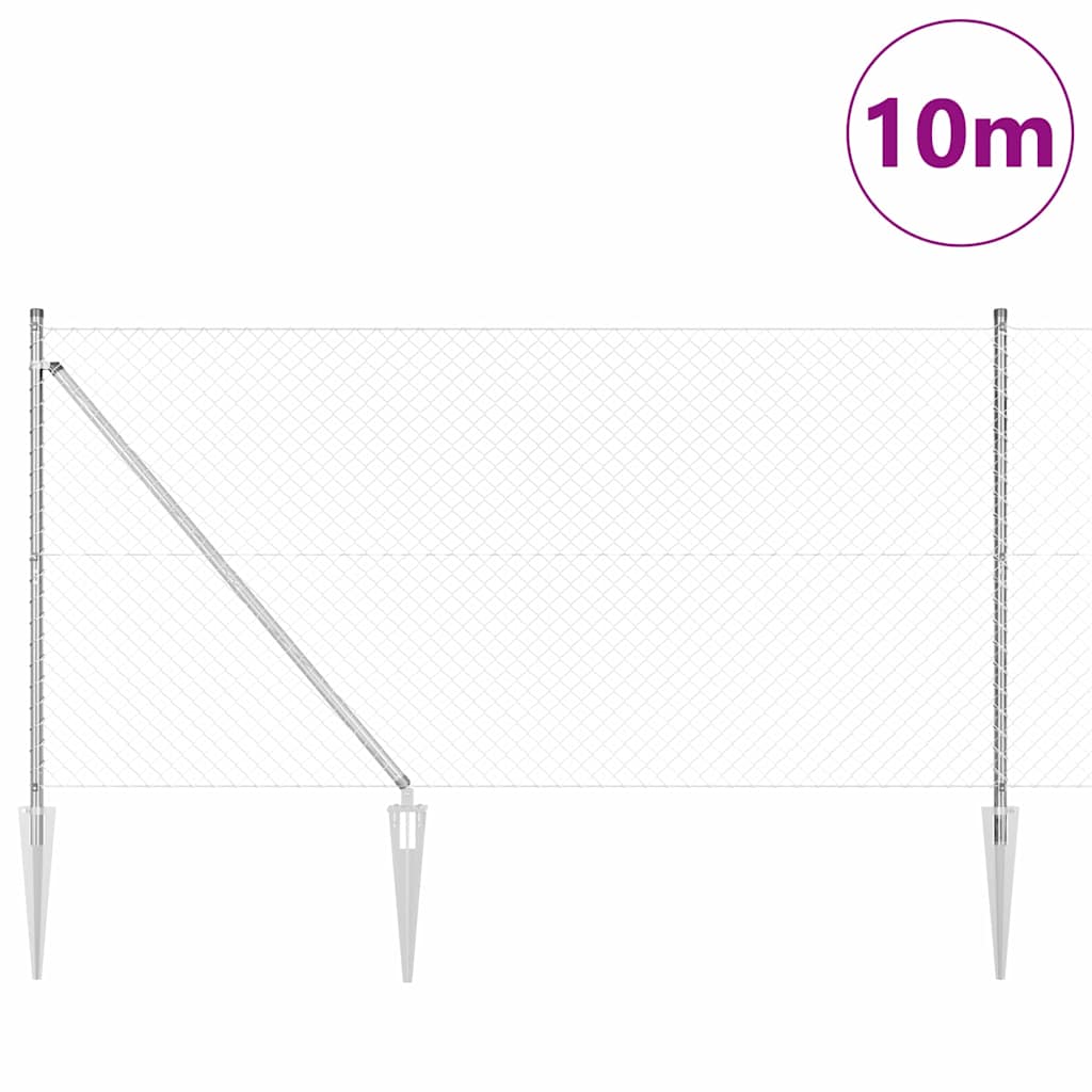 Stup za ogradu Srebrno 10 x 1,2 m (40 x 40 mm mrežica) Čelik