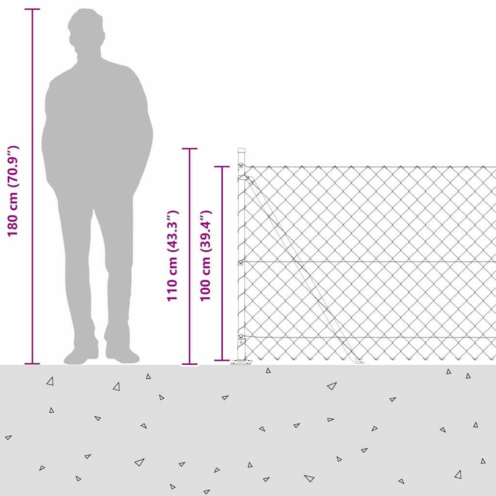 Stup za ogradu Zelena 10 x 1 m (60 x 60 mm mreža) Čelik i PVC