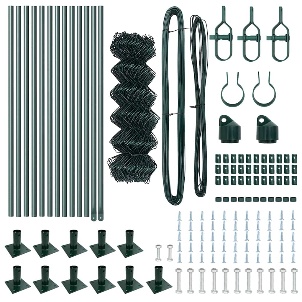 Stup za ogradu Zelena 25 x 0,6 m (40 x 40 mm mreža) Čelik i PVC