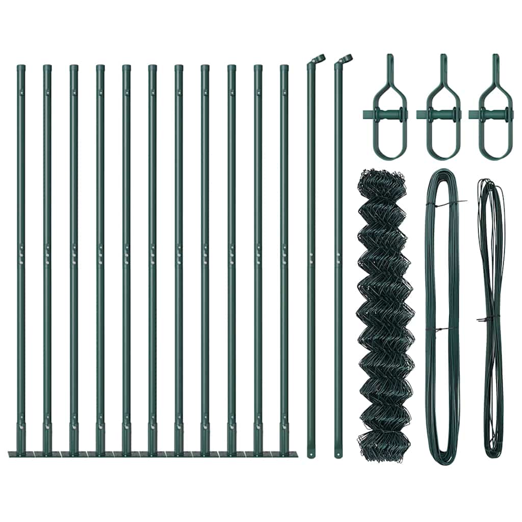 Stup za ogradu Zelena 25 x 0,8 m (mreža 40 x 40 mm) Čelik i PVC