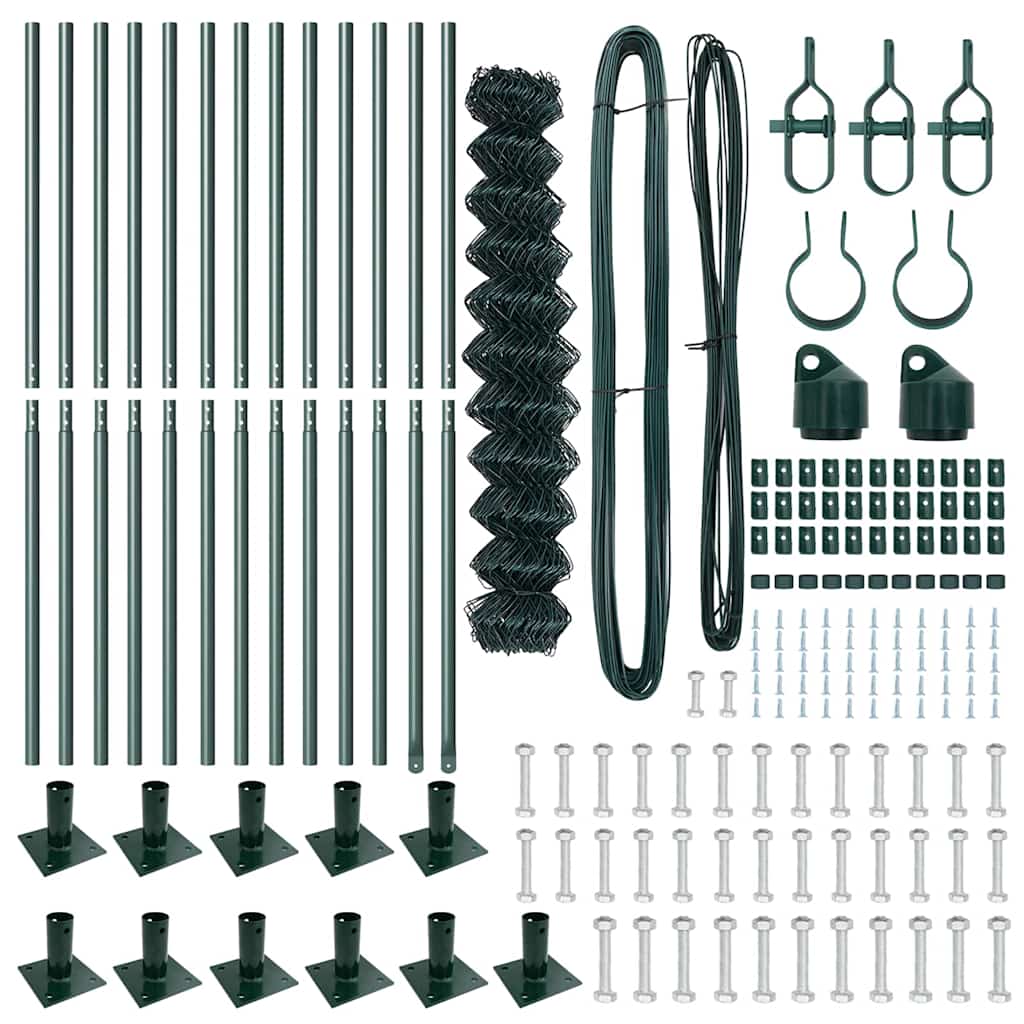 Stup za ogradu Zelena 25 x 1 m (mreža 40 x 40 mm) Čelik i PVC