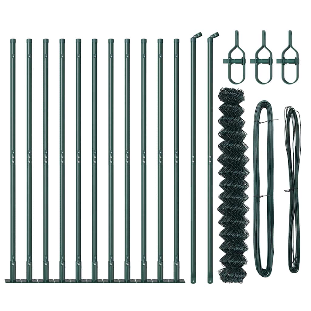 Stup za ogradu Zelena 25 x 1,4 m (60 x 60 mm mreža) Čelik i PVC