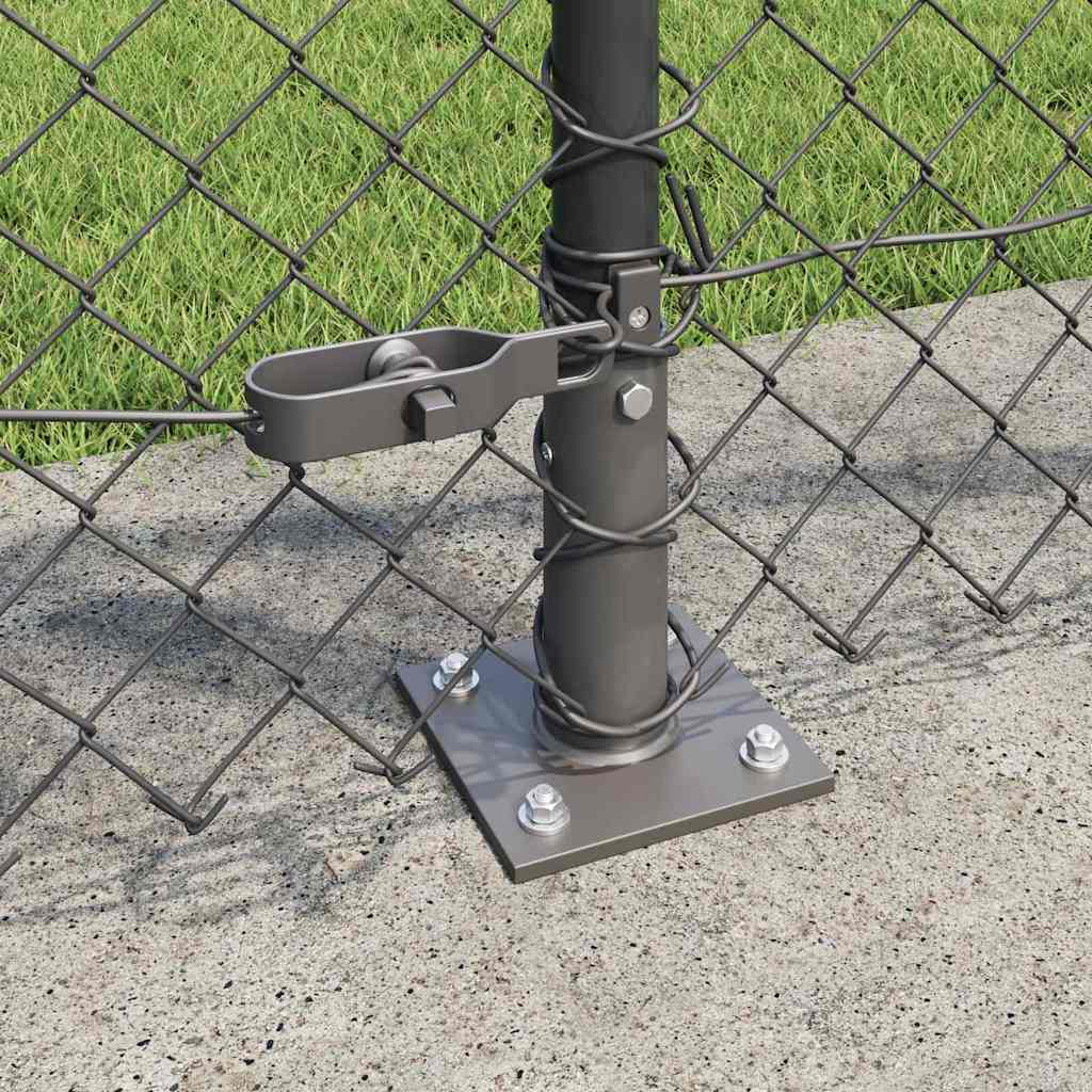 Ograde od lanca s betonskom podlogom 10 x 0,8 m Siva Mreža