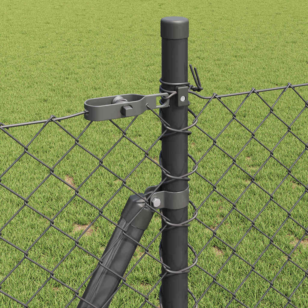 Ograde od lanca s betonskom podlogom 10 x 0,8 m Siva Mreža
