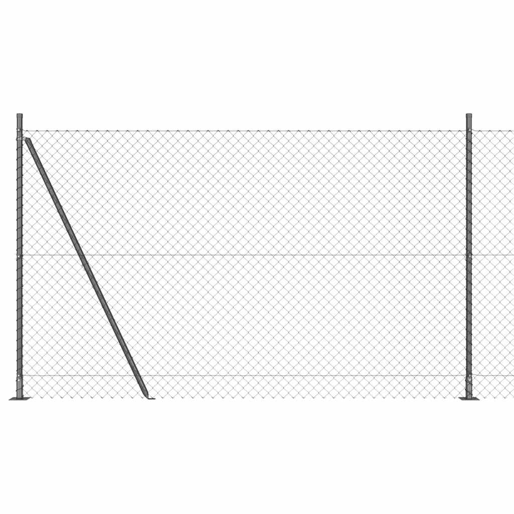 Stup za ogradu Siva 10 x 1,4 m (40 x 40 mm mreža) Čelik i PVC