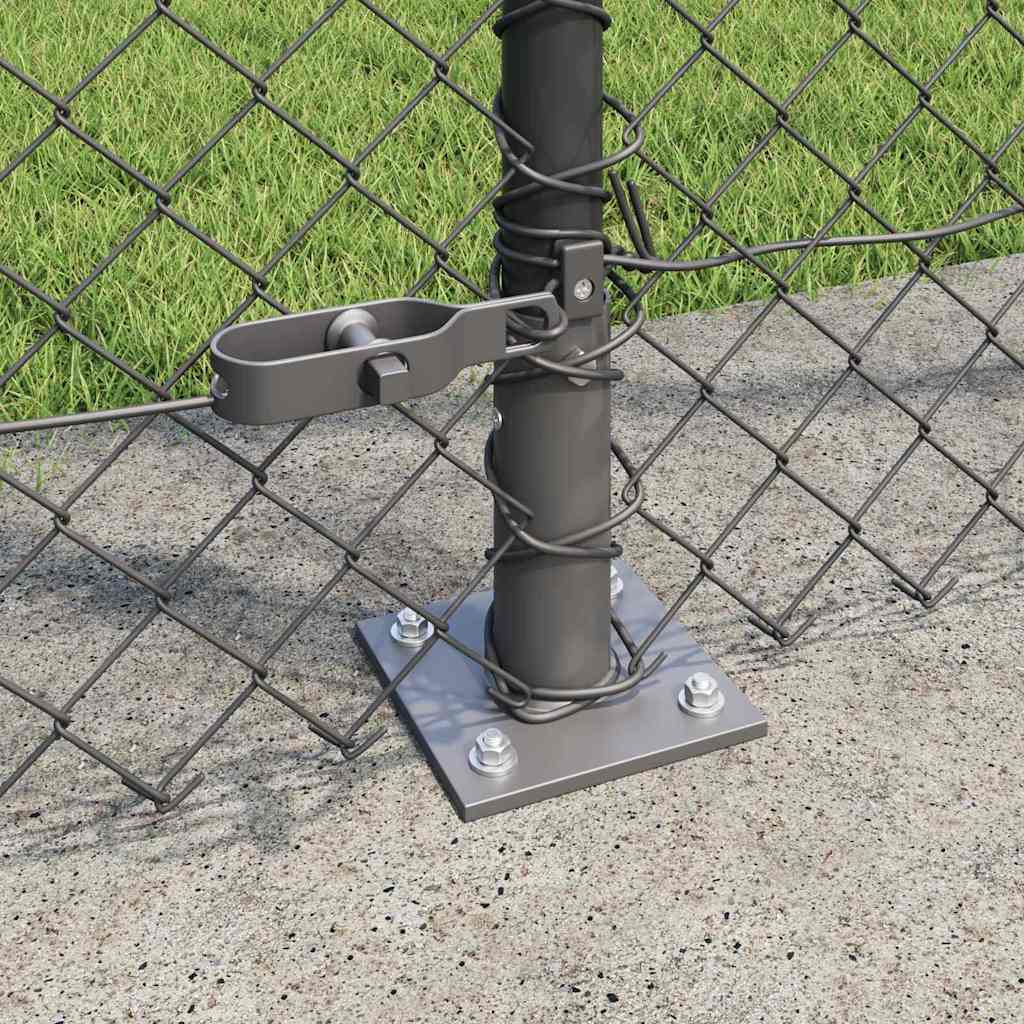 Ograde od lanca s betonskom podlogom 10 x 1,6 m Siva Mreža