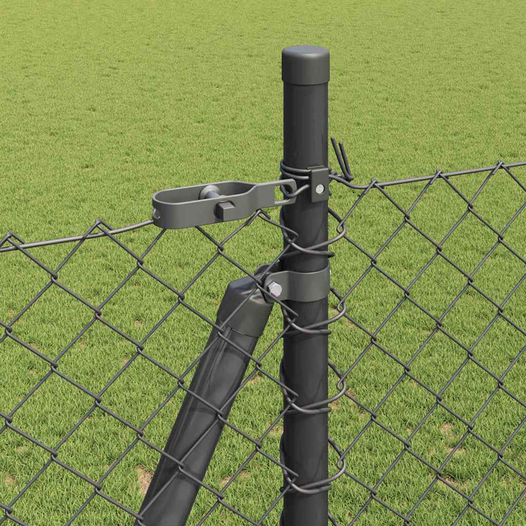 Ograde od lanca s betonskom podlogom 10 x 1,6 m Siva Mreža