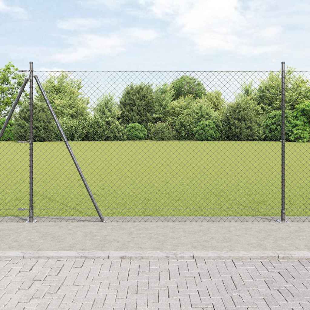 Stup za ogradu Siva 10 x 1,6 m (40 x 40 mm mreža) Čelik i PVC