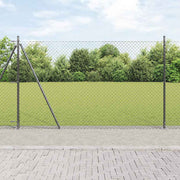 Ograde od lanca s betonskom podlogom 10 x 1,6 m Siva Mreža