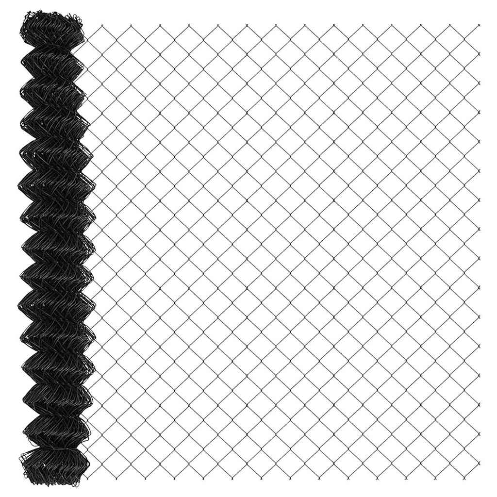 Ograde od lanca s betonskom podlogom 10 x 1,6 m Siva Mreža