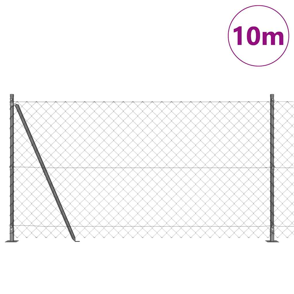 Stup za ogradu Siva 10 x 1,2 m (60 x 60 mm mrežica) Čelik i PVC