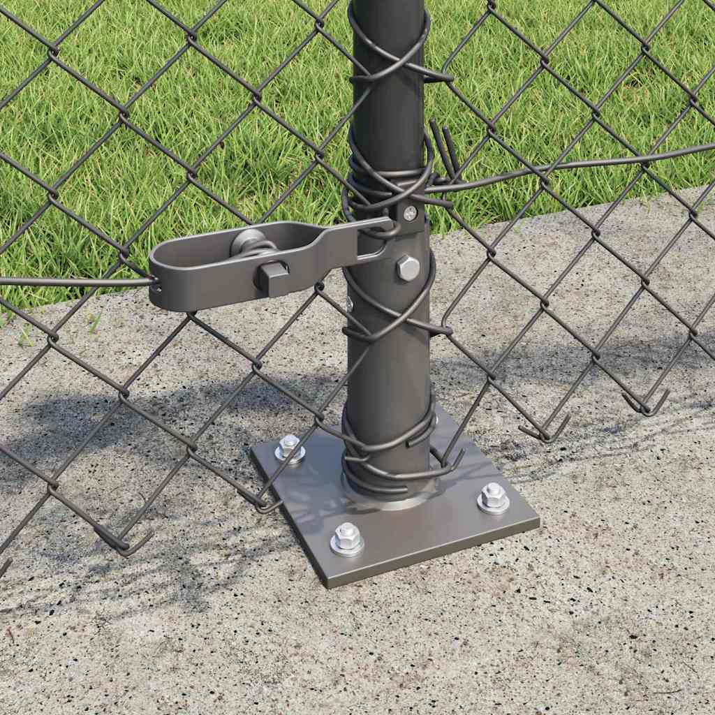 Ograde od lanca s betonskom podlogom 25 x 0,4 m Siva Mreža