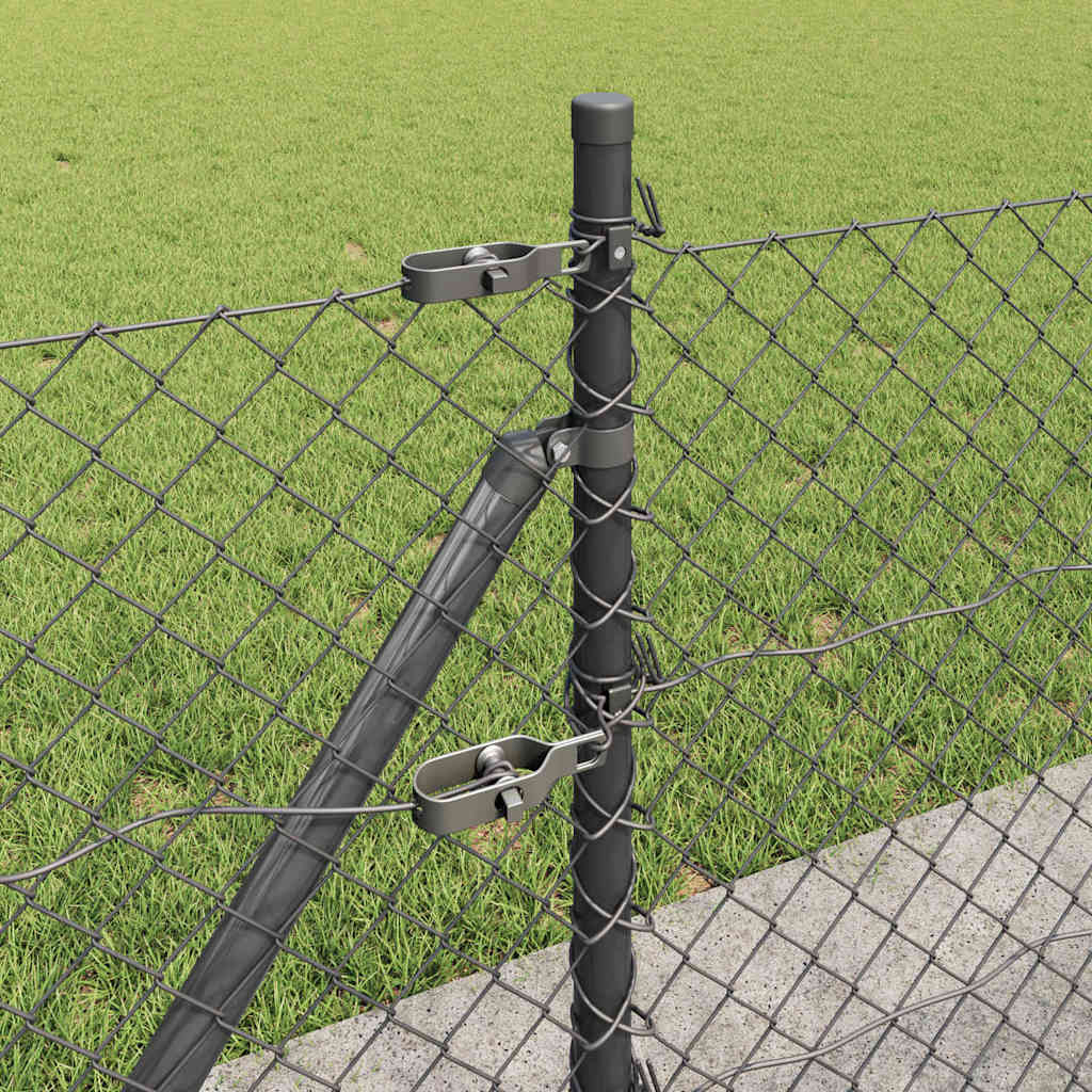 Ograde od lanca s betonskom podlogom 25 x 0,4 m Siva Mreža