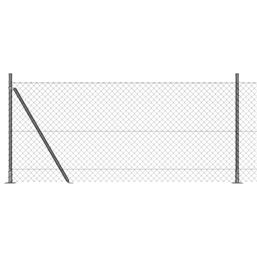 Stup za ogradu Siva 25 x 0,8 m (60 x 60 mm mreža) Čelik