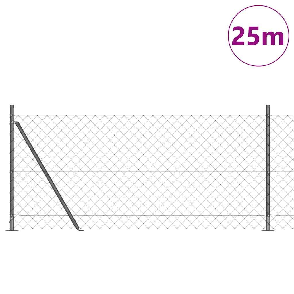 Stup za ogradu Siva 25 x 0,8 m (60 x 60 mm mreža) Čelik
