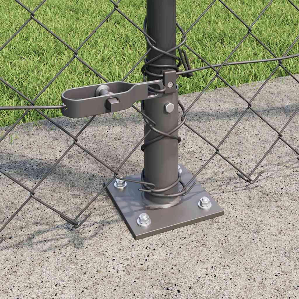 Stup za ogradu Siva 25 x 1,4 m (60 x 60 mm mreža) Čelik i PVC