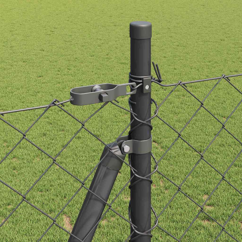 Stup za ogradu Siva 25 x 1,4 m (60 x 60 mm mreža) Čelik i PVC