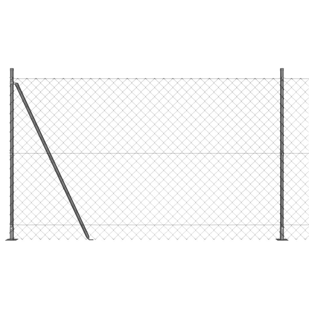 Stup za ogradu Siva 25 x 1,4 m (60 x 60 mm mreža) Čelik i PVC