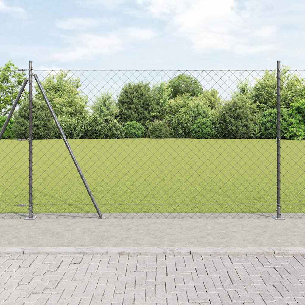 Stup za ogradu Siva 25 x 1,5 m (60 x 60 mm mreža) Čelik