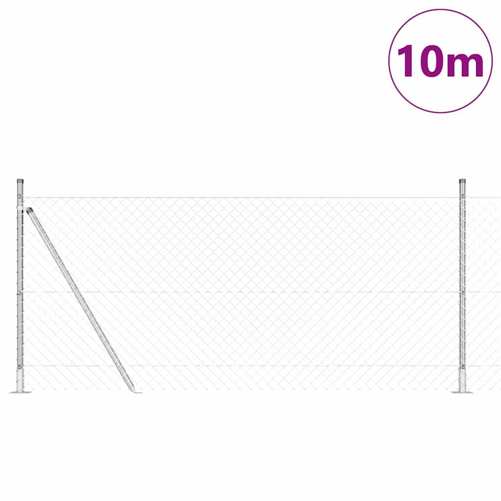 Stup za ogradu Srebrno 10 x 0,8 m (mreža 40 x 40 mm) Čelik
