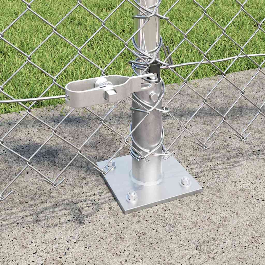 Vanjska lančana ograda s betonskom podlogom 10 x 1,2 m Srebrna