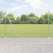 Vanjska lančana ograda s betonskom podlogom 10 x 1,6 m Srebrna