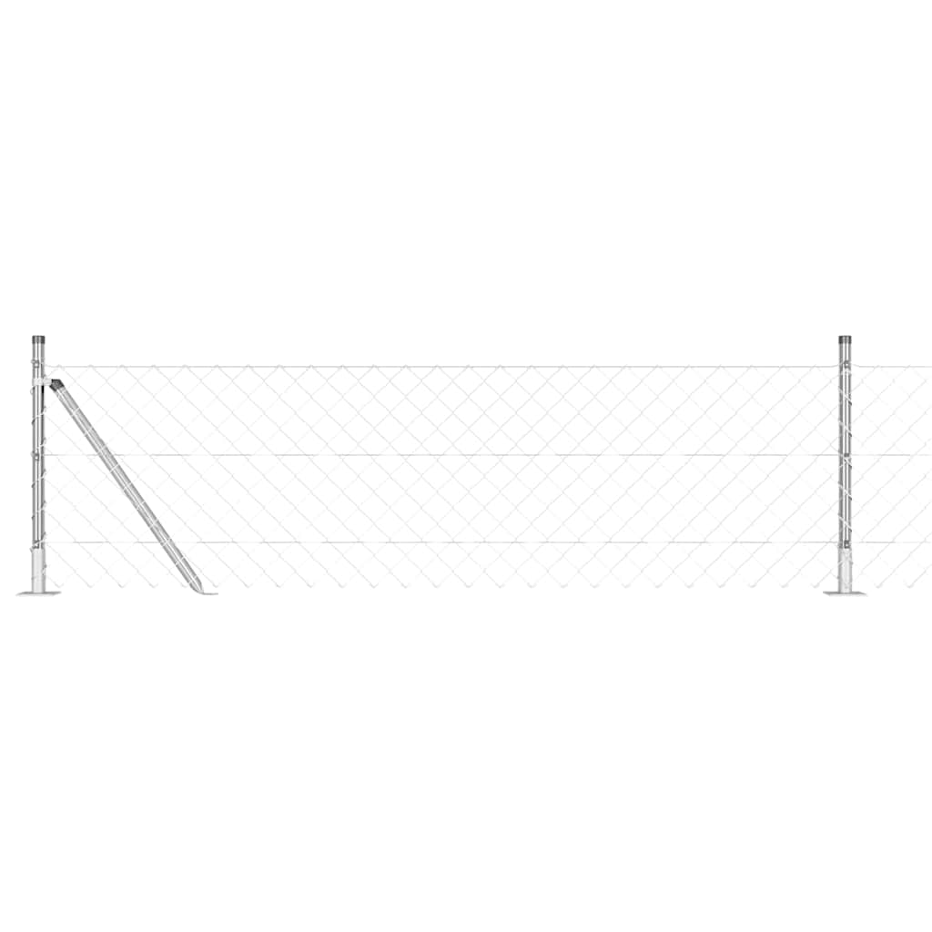 Stup za ogradu Srebrno 10 x 0,6 m (60 x 60 mm mreža) Čelik