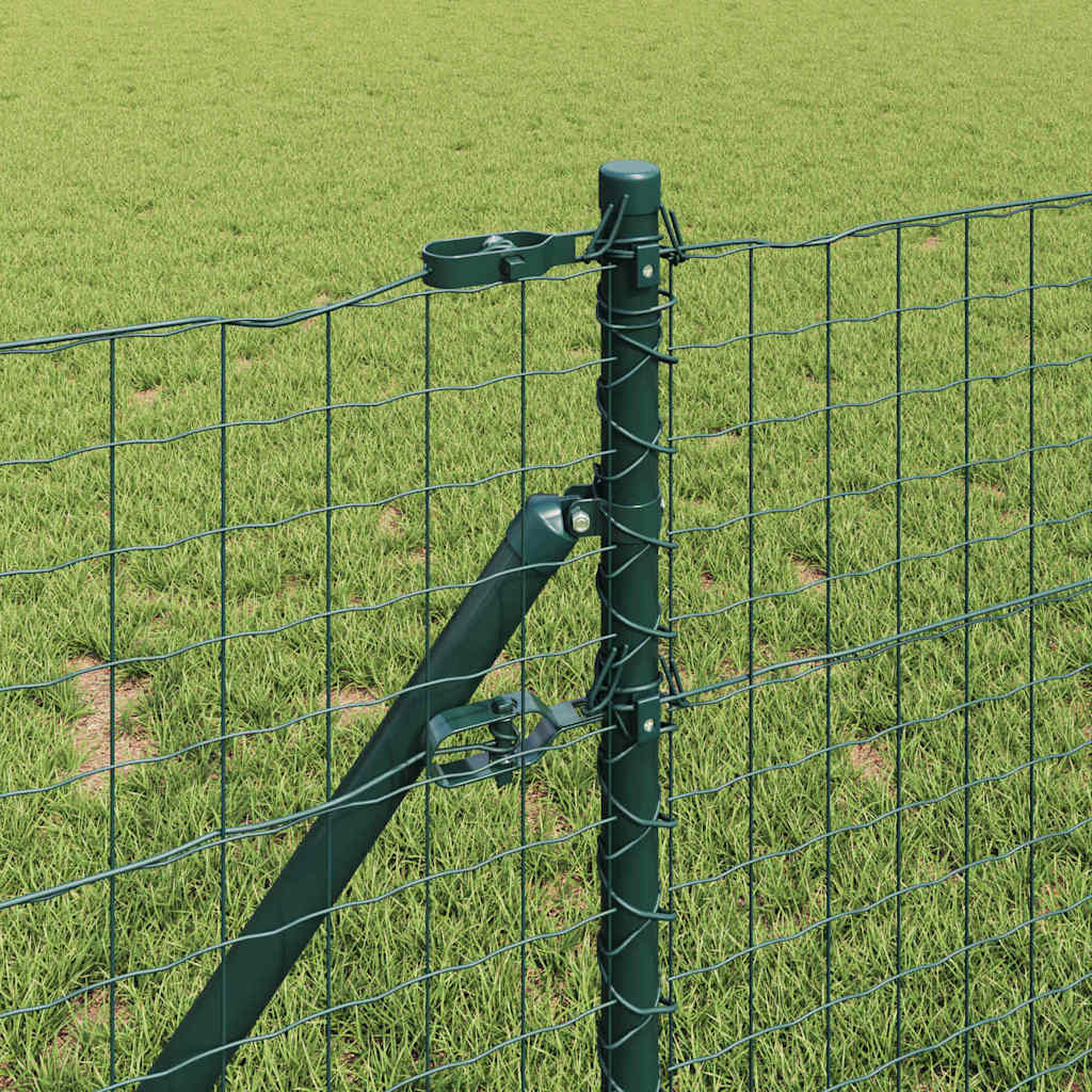 Ograda s postovima Zelena 0,8 x 10 m Čelik i PVC